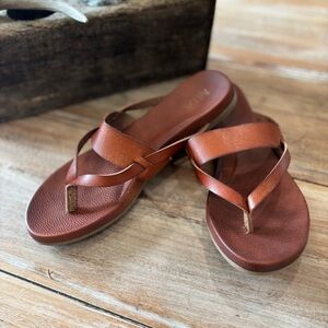 MIA Women's Brown Leather Sandals 8.5
